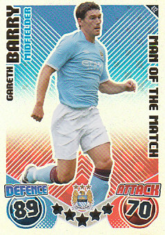 Gareth Barry Manchester City 2010/11 Topps Match Attax Man of the Match #412